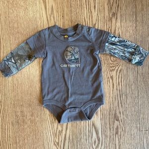 Carhartt babies 6 month camouflage/brown onesie